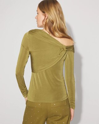 Draped Jersey Top with Twist Details | White House Black Market